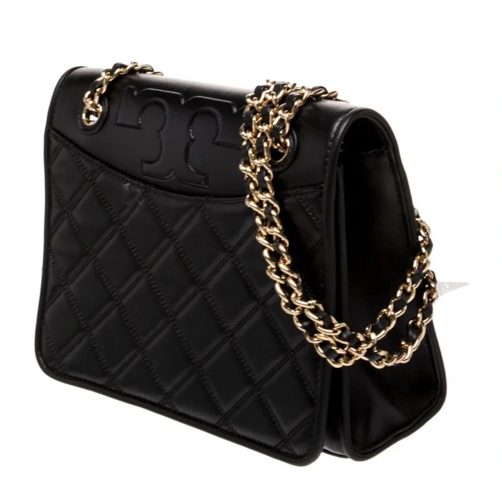 Tory Burch Alexa Medium Convertible Shoulder Bag - Black Quilted Leather